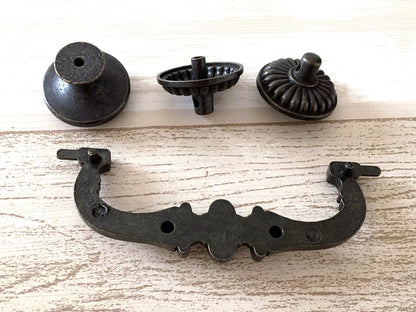 4 1/2" Vintage Style Antique Black Bail Drawer Pull | Kitchen Cabinet Knob