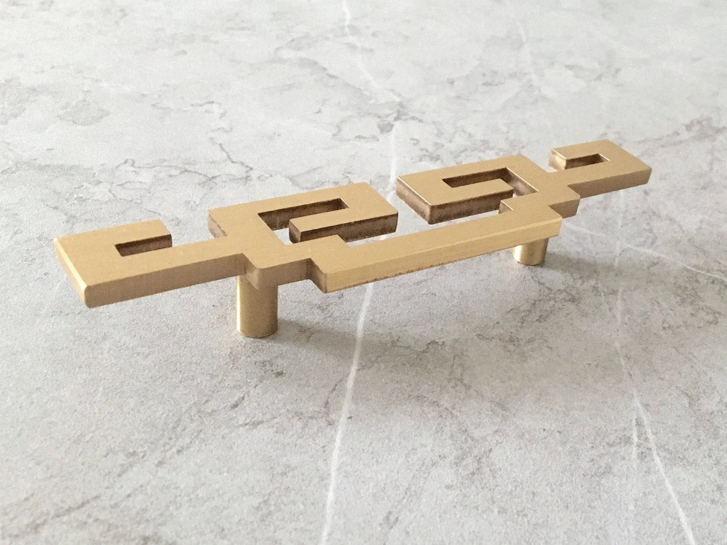 2" 2.75" Brass Greek Key Drawer Pull Handles - Oriental Style