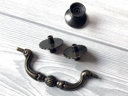 3.5" Antique Bronze Drawer Pulls Rustic Drop Handles Vintage Style