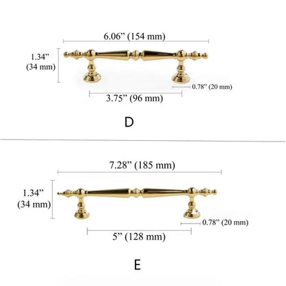 Polished Gold Brass Cabinet Bar Pulls European Style Luxury Shiny