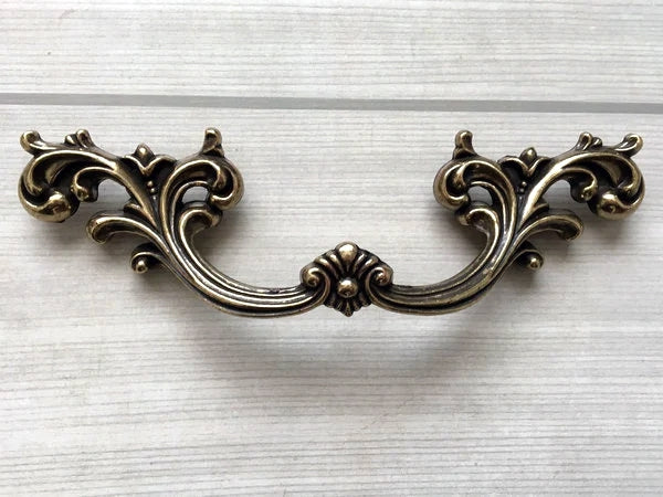 French Provincial Drawer Pull Antique Bronze - 2-3/8" 2.5" 3.75" - LynnsHardware