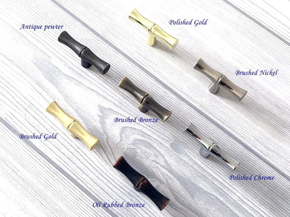 Bamboo Knobs Cabinet Drawer Pulls Bronze Gold Pewter Oil Rubbed Bronze