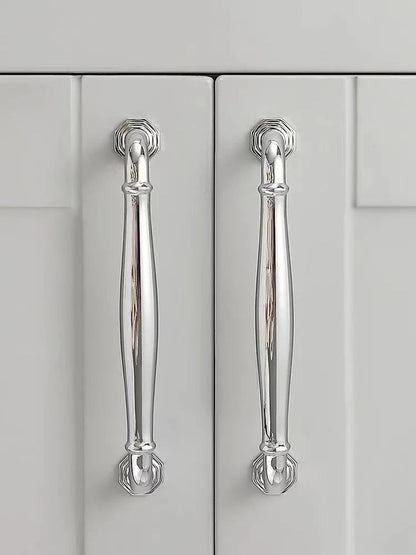 3,75" 5" 7,5" Achteckige Messing-Schrankgriffe, poliertes Gold, Chrom, Waschtischgriffe | LynnsHardware
