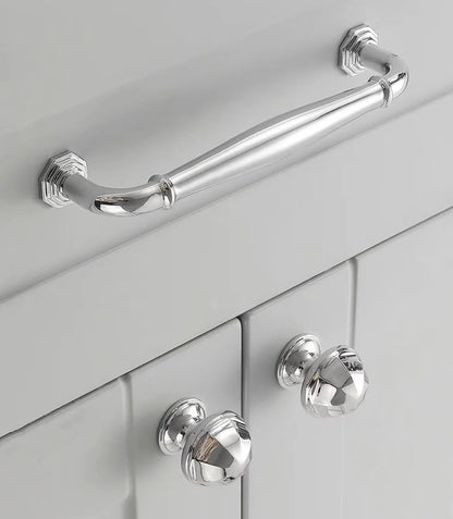 3,75" 5" 7,5" Achteckige Messing-Schrankgriffe, poliertes Gold, Chrom, Waschtischgriffe | LynnsHardware