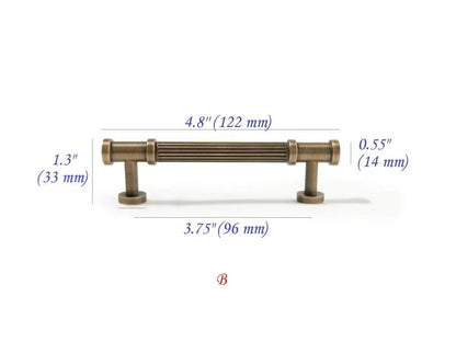 Reeded Antique Bronze Brass Cabinet Bar Pulls for Retro Decor | Lynns Hardware
