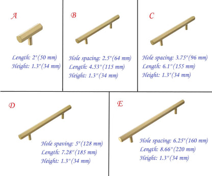 Solid Brass Hexagonal Cabinet Bar Handles, Geometric Kitchen Hardware