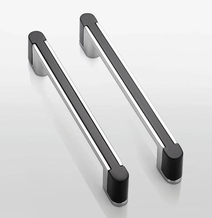 Sleek Modern Cabinet Pull Handle, Drawer Knob, Chrome Silver White Black, Kitchen Hardware