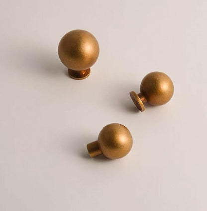 Warm Antique Brass Globed Cabinet Knobs - Vintage Look