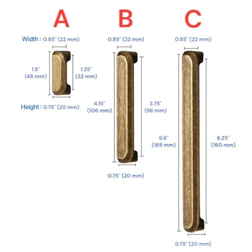 1.25" 3.75" 6.25" Antique Bronze Cabinet Pull - Retro Rustic Style