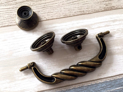 4 1/2" Bail Drawer Pull Handles Antique Bronze Drop Handle 4.5 Inch Centers