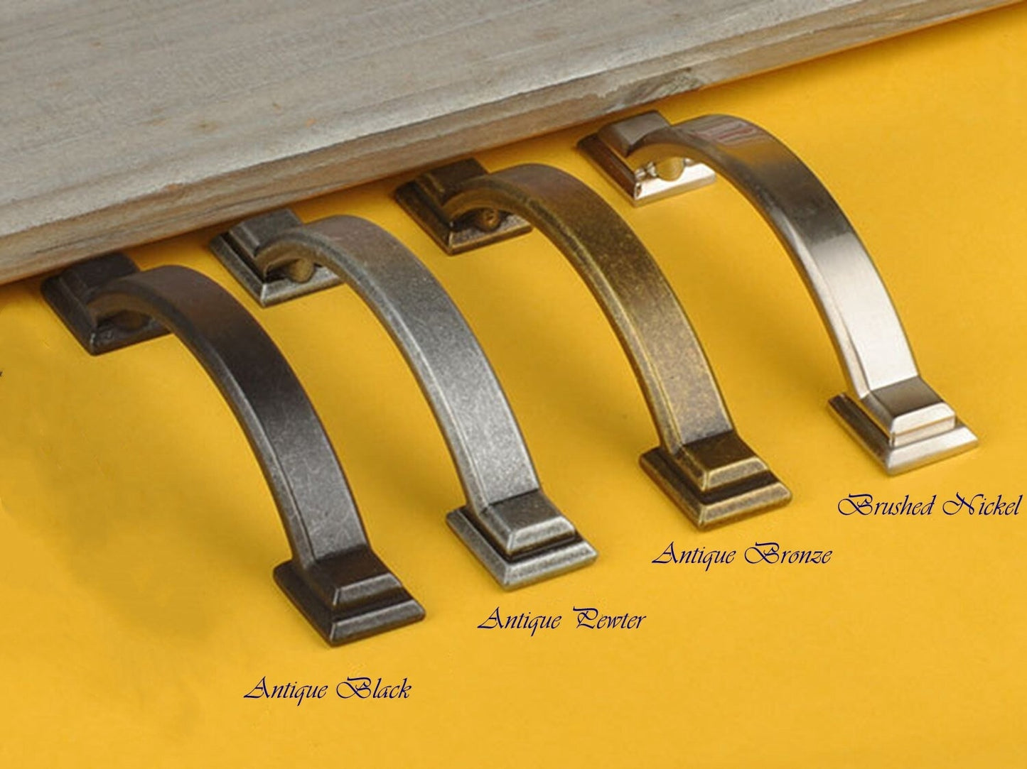 3" Bow Drawer Pull & Rectangular Knob - Rustic/Industrial