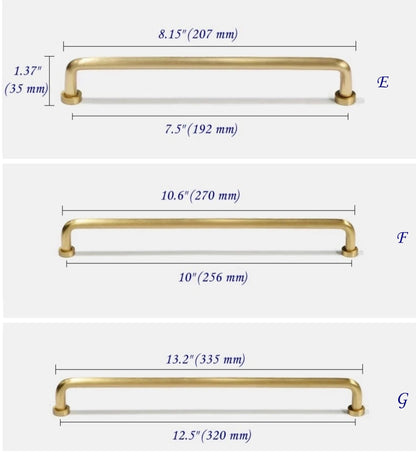 Brushed Brass D Cabinet Pulls, Kitchen Hardware
