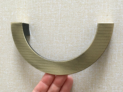 3.75" 5" Textured Half Circle Moon Cabinet Pull Handles, Gold Bronze, 96 128 mm Holes