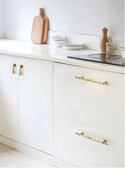 Polished Brass Cabinet Bar Pulls European Style Luxury Shiny Gold