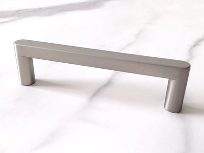 Minimalist Nickel Cabinet Handles, Cup Drawer Pulls, Kitchen Hardware