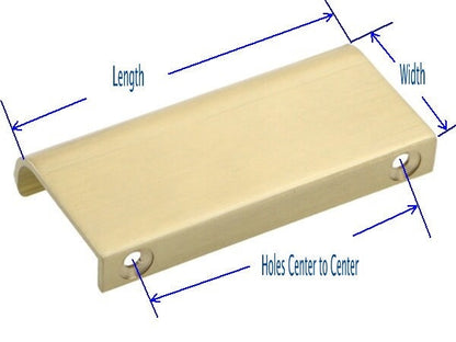 Brass Tab Edge Drawer Pull -  Brushed Gold