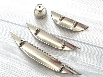 1.25" 2.5" 3.75" Minimalist Nickel Cup Drawer Pulls, Modern Kitchen Cabinet Hardware