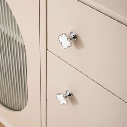Clover Cabinet Knobs, MCM Drawer Pulls, Brass Shell, Brushed Gold, Polished Chrome,