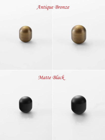 Brass Cylinder Cabinet Knob, Gold Chrome Nickel Black Bronze