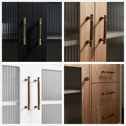 Reeded Antique Bronze Brass Cabinet Bar Pulls for Retro Decor | Lynns Hardware