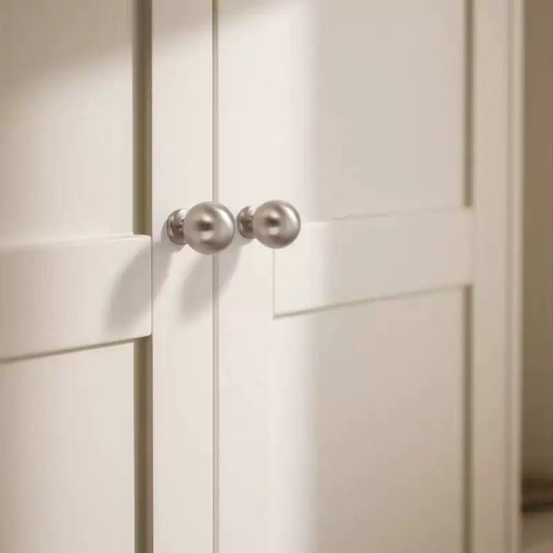 Brushed nickel ball knobs for minimalist interiors