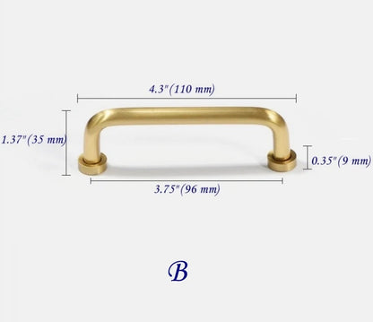 Brushed Brass D Cabinet Pulls, Kitchen Hardware