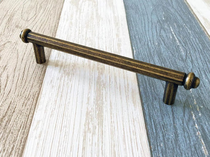 3.75" 5" 7.5" Centers Cabinet Bar Handles, Antique Bronze Kitchen Hardware, 96 128 192 mm Holes
