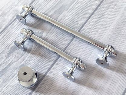 Polished Chrome Cabinet Pulls Bar Handles Modern Solid