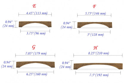 Antique Bronze Cabinet Handles - Farmhouse - 3.75" to 7.5"