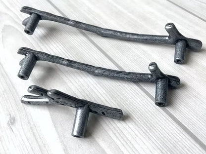 Branches Drawer Knob & Cabinet Pull, Black / Antique Pewter, 3.75" 5" C-C