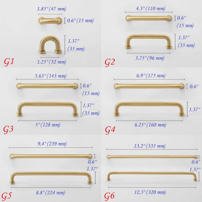 Brushed Brass D Cabinet Pulls, Cup Handles, Kitchen Hardware