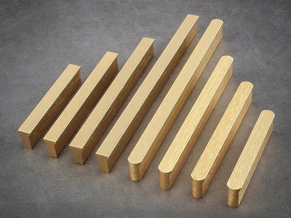 Mid Century Drawer Pulls, Brushed Gold Brass Cabinet Handles, Lynns Hardware