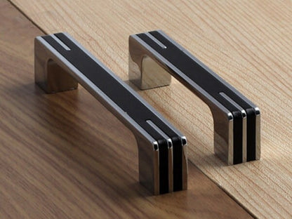 Modern Cabinet Bar Pulls, Square Drawer Handles, Polished Chrome, White, Black
