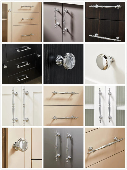 Polished Chrome Brass Cabinet Bar Pulls European Style Modern Shiny