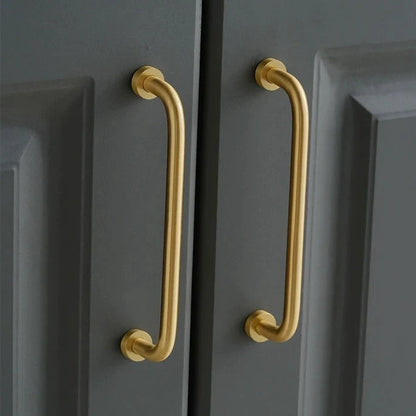 Brushed Brass D Cabinet Pulls, Kitchen Hardware