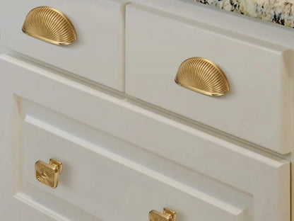 3 Inch Gold Cup Drawer Pulls, Square Cabinet Knob, Kitchen Hardware, 76 mm Holes