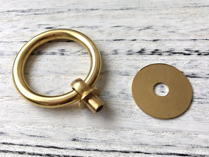 Multiple Sizes Drop Ring Pulls, Antique Bronze/Unlaquered Brass