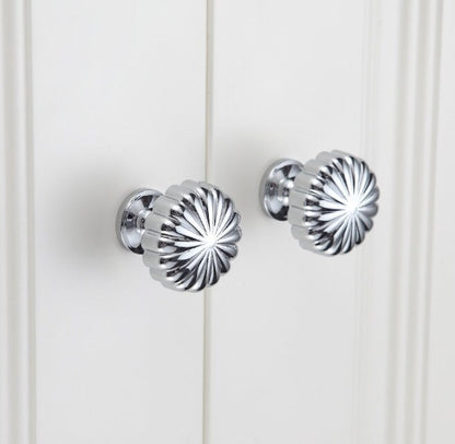 Brass Pumpkin Cabinet Knob, Gold Chrome Antique Bronze