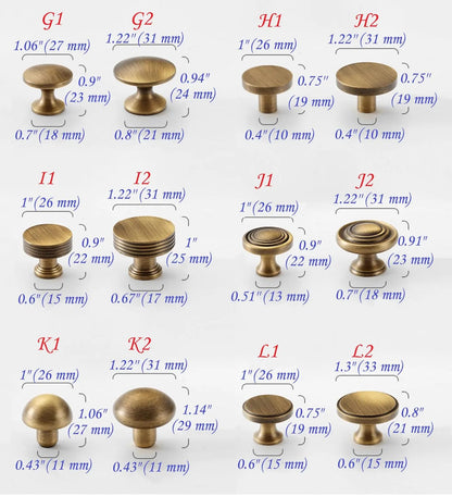 Brass Knob, Drawer Pulls, Kitchen Hardware, Antique Bronze