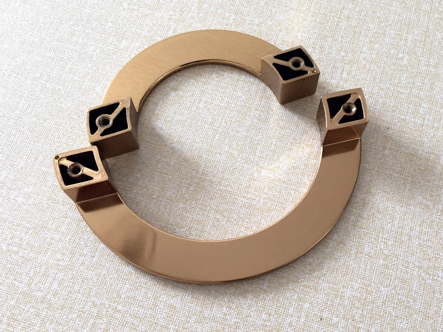 3.75" 5" Textured Half Circle Moon Cabinet Pull Handles, Gold Bronze, 96 128 mm Holes