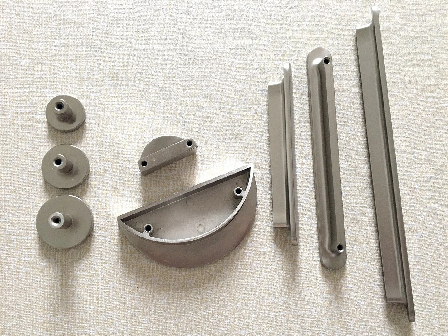 Modern Cabinet Handle, Half Circle Drawer Pull, Brushed Nickel Kitchen Hardware