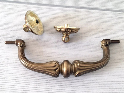 3.75" 4.5" Vintage Style Drop Bail Drawer Pulls Antique Brass Kitchen Hardware