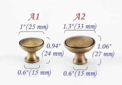 Brass Knob, Drawer Pulls, Kitchen Hardware, Antique Bronze