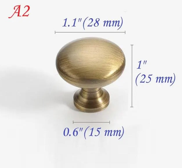 Solid Brass Cabinet Knob with Backplate, Antique Bronze, Victorian Round Floral Knob