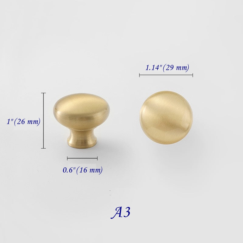 Brushed Brass Cabinet Pulls, Drawer Knobs, MCM Kitchen Hardware