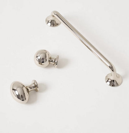 Polished Nickel Cupboard D Handle | Modern Cabinet Knob 96 128 192 mm