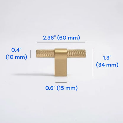 Knurled Cabinet Bar Pulls 96 128 224 320 mm, Brass / Matte Black, Sleek Modern Kitchen Hardware