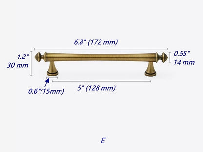 Brass T-shaped Bar Cabinet Pulls, Drawer Knobs, Antique Bronze, Kitchen Hardware