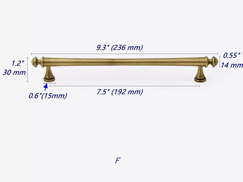 Brass T-shaped Bar Cabinet Pulls, Drawer Knobs, Antique Bronze, Kitchen Hardware