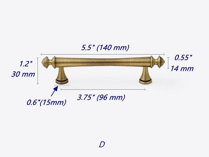 Brass T-shaped Bar Cabinet Pulls, Drawer Knobs, Antique Bronze, Kitchen Hardware